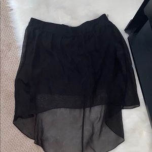 Short black sheer skirt